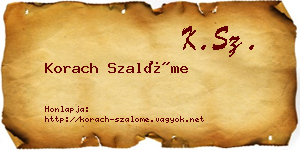 Korach Szalóme névjegykártya